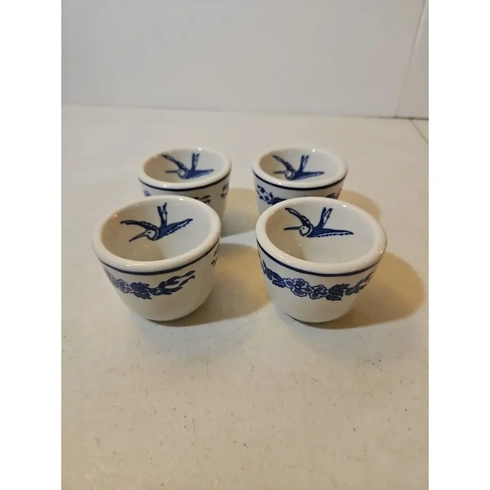 Set Of 4 Vintage Jackson China Restaurant Ware Hummingbird Custard Cups